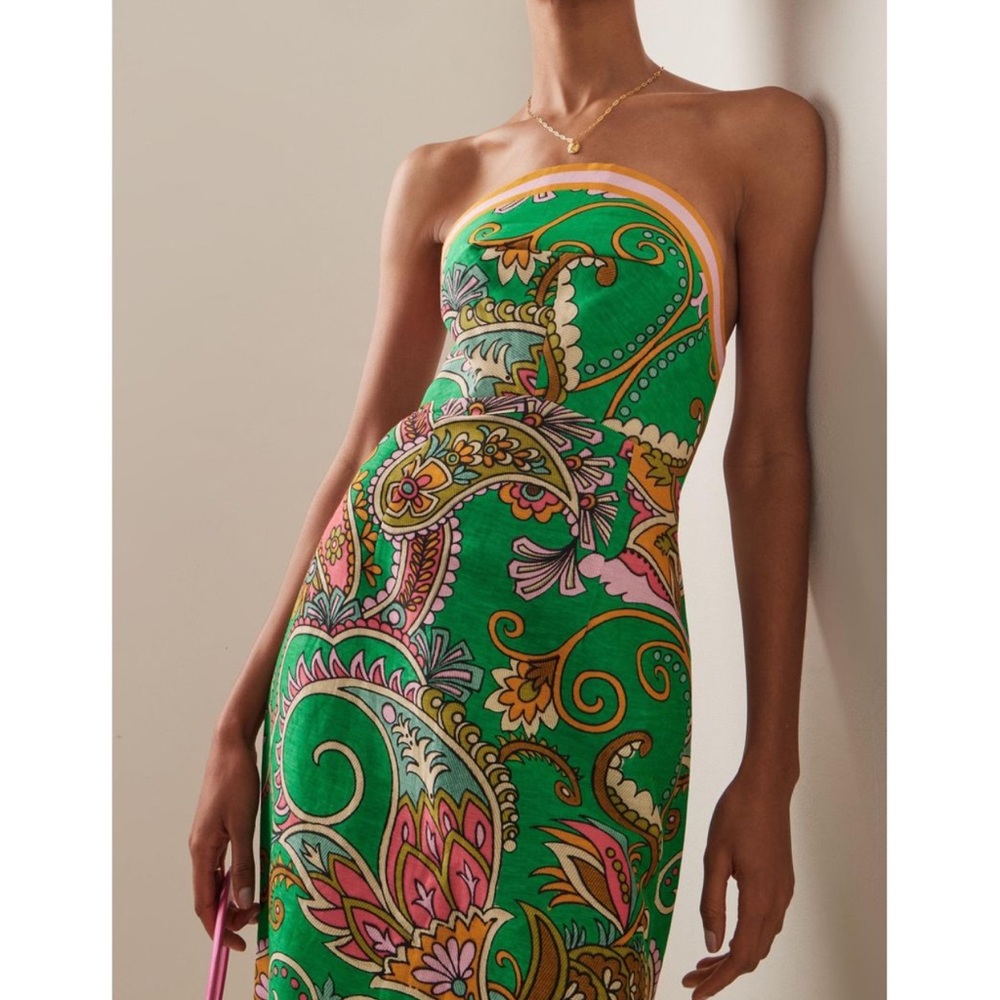 NWT Green Strapless Alemais dress size 4
